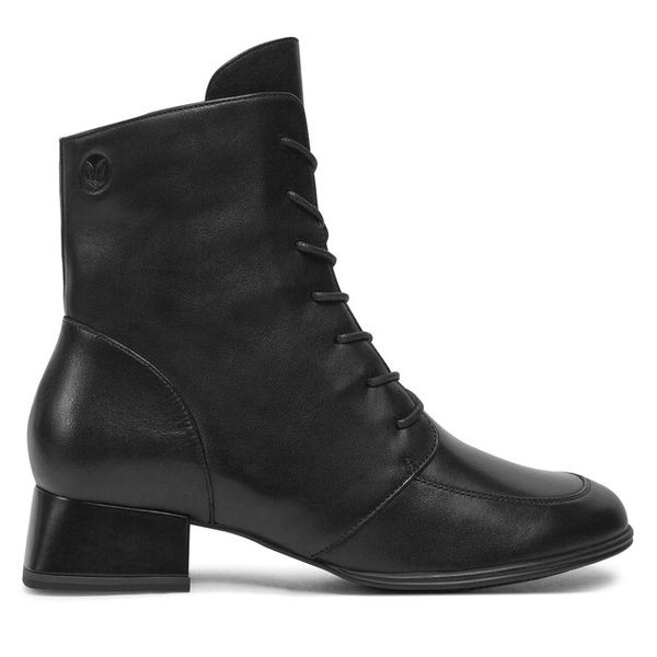 Trzewiki Caprice. Czarne botki Caprice, bez wzorów, bez obcasa, na płaskiej podeszwie, bez zapięcia. Za 329,99 zł.