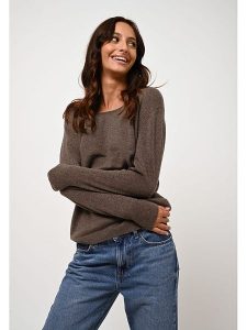 AUTHENTIC CASHMERE Kaszmirowy sweter "Lanfon" w kolorze brązowym rozmiar: L. Brązowe swetry oversize AUTHENTIC CASHMERE, l, bez wzorów, z kaszmiru, bez ramiączek. Za 387,45 zł.