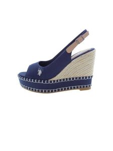 U.S. Polo Assn. Sandały w kolorze granatowo-beżowym na koturnie rozmiar: 41. Brązowe sandały U.S. Polo Assn., bez wzorów, z otwartym noskiem, bez obcasa, na koturnie, bez zapięcia. Za 217,99 zł.