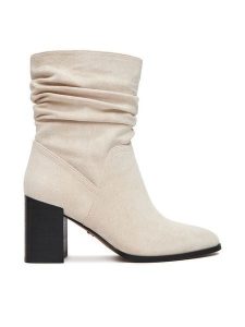 Nine West Botki CEO-JAMILAH-01 Beżowy. Brązowe botki Nine West, bez wzorów, z materiału, bez obcasa, na słupku, bez zapięcia. Za 269,99 zł.