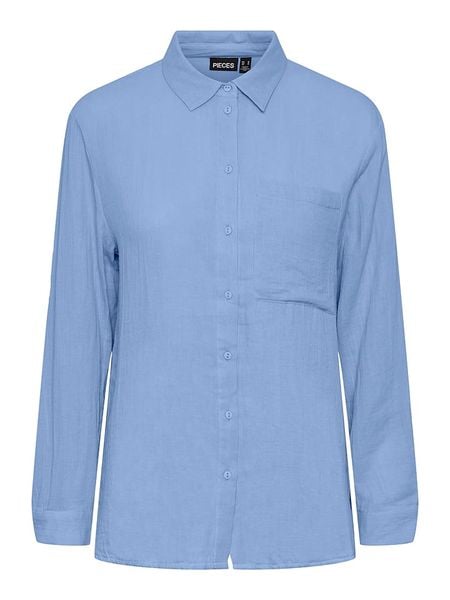 Pieces Koszula w kolorze błękitnym rozmiar: S. Niebieskie koszule Pieces, s, bez wzorów, z bawełny, bez kołnierzyka, bez ramiączek. Za 48,05 zł.