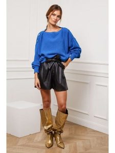 Joséfine Sweter "Burny" w kolorze niebieskim rozmiar: S. Niebieskie swetry oversize Joséfine, s, bez wzorów, z kaszmiru, bez ramiączek. Za 173,99 zł.