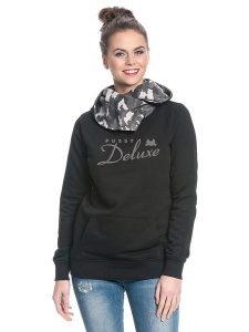 Pussy Deluxe Bluza w kolorze czarnym rozmiar: S. Czarne bluzy Pussy Deluxe, s, bez wzorów, z bawełny, z kapturem. Za 43,88 zł.