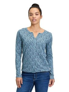 BETTY & CO Koszulka w kolorze błękitno-granatowo-szarym rozmiar: XL. Niebieskie bluzki Betty & Co, xl, bez wzorów, z bawełny, bez kołnierzyka, bez ramiączek. Za 87,40 zł.