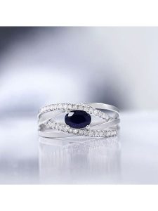 CARATELLI Złoty pierścionek "Rien que Toi" z diamentami rozmiar: 58. Niebieskie pierścionki CARATELLI, z diamentem, złote. Za 1 788,31 zł.