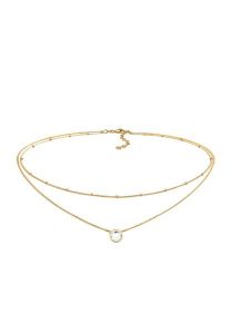 Elli Damski Choker warstwowy Kule z kryształami w srebrze próby 925 Sterling Silver Naszyjniki 1 ct. Szare zawieszki Elli, srebrne. Za 228,99 zł.