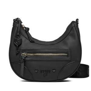 Torebka Guess. Czarne listonoszki Guess, z aplikacjami, bez dodatków. Za 159,99 zł.