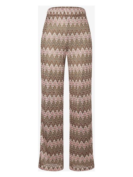 More & More Spodnie w kolorze brązowo-jasnoróżowym rozmiar: 44. Brązowe spodnie z wysokim stanem More & More, bez wzorów, z materiału, z podwyższonym stanem. Za 127,65 zł.