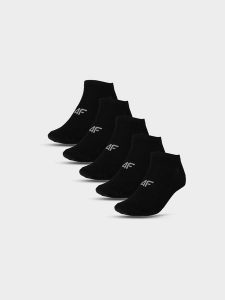 4F Skarpety casual przed kostkę (5-pack) damskie - czarne 35-38. Czarne skarpetki 4f, bez wzorów, z bawełny. Za 54,99 zł.