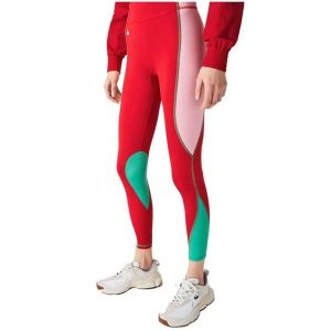Legginsy treningowe damskie Lacoste Sport. Czerwone legginsy Lacoste, bez wzorów, z dzianiny. Za 327,00 zł.