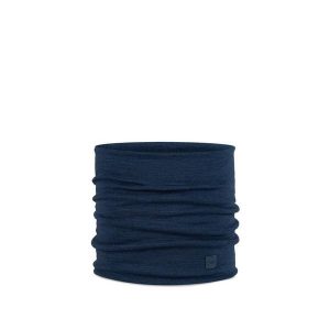 Komin wielofunkcyjny z wełny merynosów Buff Merino Heavyweight. Niebieskie szaliki Buff, bez wzorów, z wełny. Za 145,92 zł.