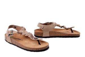 DR. BRINKMANN 710263-08 beige, sandały damskie. Brązowe sandały Dr. Brinkmann, bez wzorów, ze skóry, bez obcasa, bez zapięcia. Za 214,90 zł.