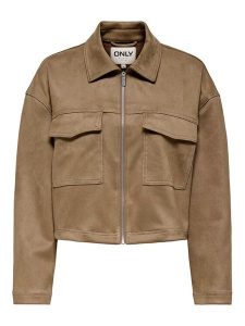 ONLY Kurtka z imitacji skóry Stina 15351260 Brązowy Regular Fit. Brązowe kurtki ONLY, m, bez wzorów, ze skóry, bez kaptura. Za 159,99 zł.