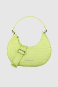 VALENTINO Żółta torebka o kształcie księżyca coconut hobo bag. Żółte torebki klasyczne Valentino by Mario Valentino, bez wzorów, ze skóry, na ramię, bez dodatków. W wyprzedaży za 521,99 zł.