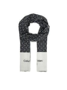 Calvin Klein Szal Aop Minimal Logo LV04F8053G Czarny. Czarne rękawiczki Calvin Klein, bez wzorów, z materiału. Za 179,99 zł.
