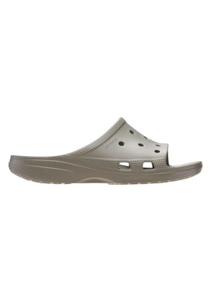 Klapki Dla Dorosłych Crocs Mens Saturday Slide. Szare klapki Crocs, bez wzorów, z materiału, bez obcasa. Za 139,99 zł.