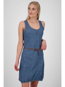 Alife and kickin Sukienka "Doja" w kolorze niebieskim rozmiar: XS. Niebieskie sukienki Alife and Kickin, xs, bez wzorów, ze skóry, bez kołnierzyka, bez ramiączek, mini. Za 82,99 zł.