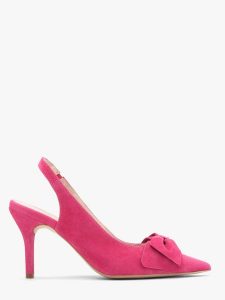 Czółenka typu slingback w kolorze fuksji PHOEBE. Czerwone czółenka Ryłko, bez wzorów, z gumy, bez obcasa, na szpilce, bez zapięcia. W wyprzedaży za 299,99 zł.