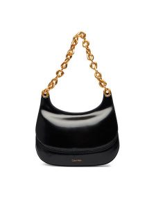Calvin Klein Torebka Chain Shoulder Bag LV04F3403G Czarny. Czarne torebki klasyczne Calvin Klein, bez wzorów, ze skóry, bez dodatków. Za 569,99 zł.