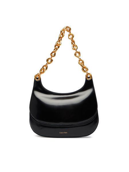 Calvin Klein Torebka Chain Shoulder Bag LV04F3403G Czarny. Czarne torebki klasyczne Calvin Klein, bez wzorów, ze skóry, bez dodatków. Za 351,99 zł.