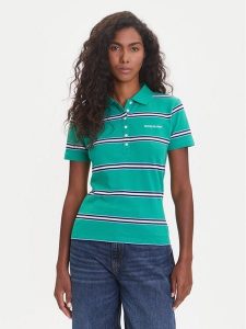 Guess Jeans Top 176097 Zielony Classic Fit. Zielone topy Guess Jeans, l, z aplikacjami, z bawełny, bez kołnierzyka, bez ramiączek. Za 181,00 zł.