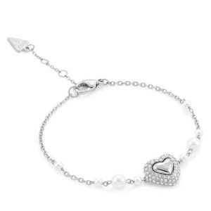 Kolczyki Guess. Szare bransoletki Guess, srebrne. Za 231,99 zł.