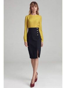 Nife Spódnica w kolorze czarnym rozmiar: 36. Czarne spódnice Nife, bez wzorów, midi. Za 91,34 zł.