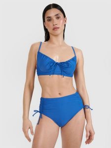 4F Góra od bikini damska - niebieska XXL. Niebieskie bikini 4f, bez wzorów, z elastanu. W wyprzedaży za 69,99 zł.