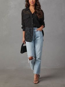 LA Angels Koszula w kolorze czarnym rozmiar: S. Czarne koszule LA Angels, s, bez wzorów, z koronki, bez kołnierzyka, bez ramiączek. Za 145,60 zł.