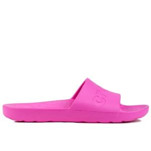 Klapki damskie sportowe Crocs SLIDE. Czerwone klapki Crocs, bez wzorów, z materiału, bez obcasa. Za 119,00 zł.