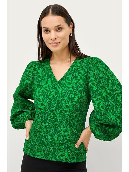 Ellos Bluzka "Amanda" w kolorze zielonym rozmiar: 42/44. Zielone bluzki ellos, bez wzorów, bez kołnierzyka, bez ramiączek. Za 83,22 zł.