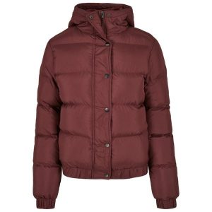 Damska kurtka z kapturem Urban Classics puffer. Brązowe kurtki Urban Classics, na zimę, bez wzorów, z puchu, z kapturem. Za 305,50 zł.