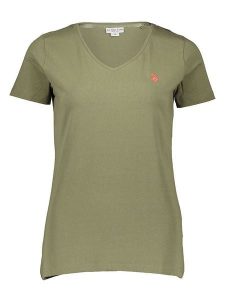 U.S. Polo Assn. Koszulka w kolorze khaki rozmiar: L. Brązowe bluzki U.S. Polo Assn., l, bez wzorów, z bawełny, bez kołnierzyka, bez ramiączek. Za 56,79 zł.