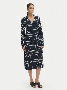Tommy Hilfiger Sukienka codzienna WW0WW48934 Granatowy Relaxed Fit. Niebieskie sukienki TOMMY HILFIGER, na co dzień, bez wzorów, z wiskozy, bez kołnierzyka, bez ramiączek, proste. Za 516,99 zł.