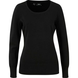 Sweter basic z bawełny z recyklingu. Zielone swetry klasyczne bonprix, z bawełny, bez kołnierzyka. Za 62,99 zł.