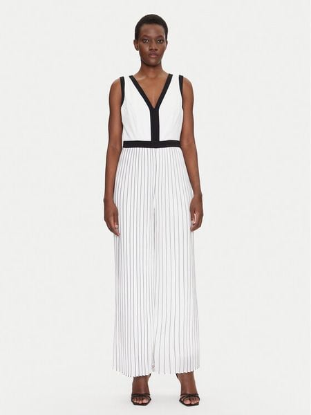 Morgan Kombinezon 251-PLISMA Biały Regular Fit. Białe kombinezony Morgan, bez wzorów, z syntetyku, bez kołnierzyka, bez ramiączek. Za 309,99 zł.