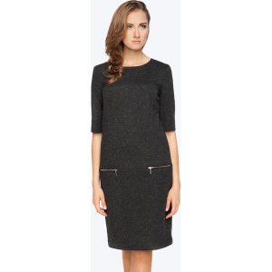 Sukienka w kolorze ciemnoszarym. Sukienki marki Far Far Fashion. W wyprzedaży za 84,95 zł.