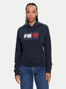 Tommy Jeans Bluza Flag DW0DW18654 Granatowy Regular Fit. Niebieskie bluzy Tommy Jeans, xl, bez wzorów, z bawełny, bez kaptura. Za 359,99 zł.