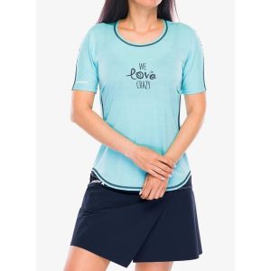 Koszulka szybkoschnąca damska Crazy Shirt Exit. Zielone bluzki Crazy, bez wzorów, sportowe, bez kołnierzyka, bez ramiączek. Za 224,99 zł.