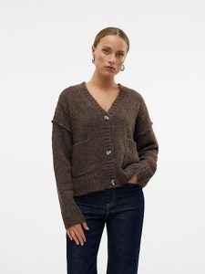 Vero Moda Kardigan w kolorze brązowym rozmiar: L. Brązowe kardigany Vero Moda, z wełny. Za 87,81 zł.