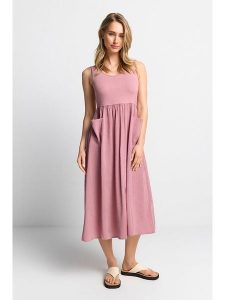 Rich & Royal Sukienka w kolorze różowym rozmiar: XL. Różowe sukienki Rich & Royal, xl, bez wzorów, bez kołnierzyka, bez ramiączek, midi. Za 206,42 zł.