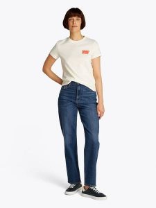 TOMMY JEANS Dżinsy - Regular fit - w kolorze granatowym rozmiar: W26/L32. Niebieskie jeansy Tommy Jeans, z aplikacjami, z jeansu, z podwyższonym stanem. Za 263,53 zł.