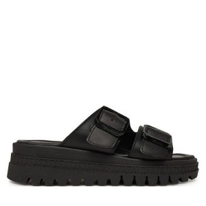 Klapki Tamaris. Czarne klapki Tamaris, bez wzorów, bez obcasa. Za 339,99 zł.