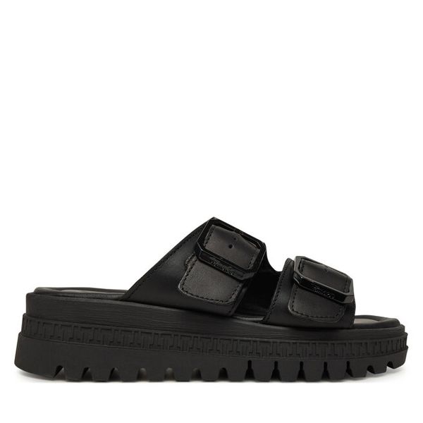 Klapki Tamaris. Czarne klapki Tamaris, bez wzorów, bez obcasa. Za 339,99 zł.