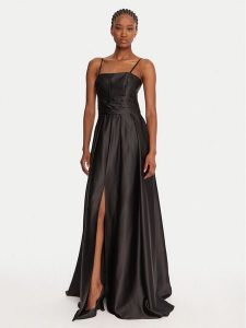 Rinascimento Sukienka wieczorowa CFC0020046002 Czarny Slim Fit. Czarne sukienki Rinascimento, m, bez wzorów, z syntetyku, wizytowe, bez kołnierzyka, bez ramiączek. Za 579,99 zł.