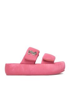 Juicy Couture Klapki CEO-WSS21515-06 Różowy. Czerwone klapki Juicy Couture, bez wzorów, z materiału, bez obcasa. Za 249,99 zł.