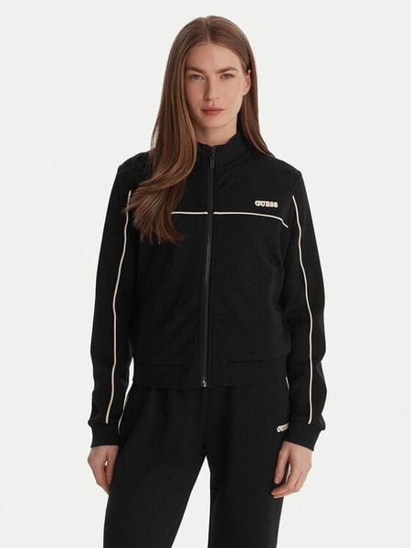 Guess Bluza V6GQ09 K3001 Czarny Regular Fit. Czarne bluzy Guess, l, z aplikacjami, z syntetyku, bez kaptura. Za 394,99 zł.