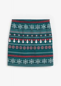 Spódnica mini w norweski wzór, z mieszanki bawełny i elastanu. Czerwone spódnice bonprix, bez wzorów, z bawełny, mini. Za 84,99 zł.