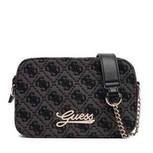 Torebka Guess. Czarne listonoszki Guess, z aplikacjami, bez dodatków. Za 249,99 zł.