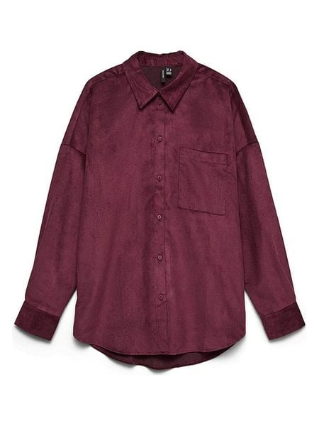 Vero Moda Koszula sztruksowa w kolorze bordowym rozmiar: S. Czerwone koszule Vero Moda, s, bez wzorów, ze sztruksu, bez kołnierzyka, bez ramiączek. Za 149,95 zł.